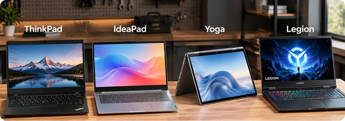 Ноутбуки Lenovo ThinkPad, IdeaPad, Yoga и Legion в ремонте