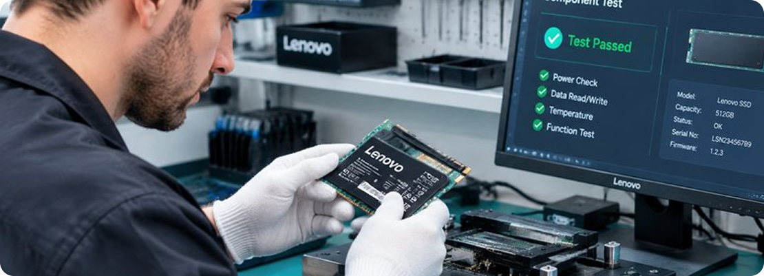 Проверка запчасти перед установкой в ноутбук Lenovo