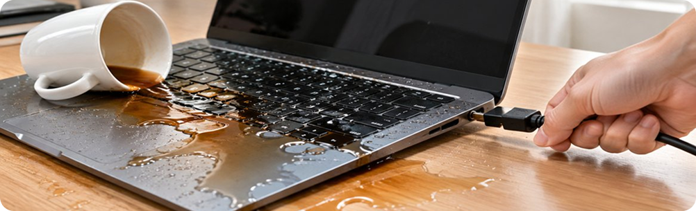 Первые действия при залитии ноутбука Lenovo