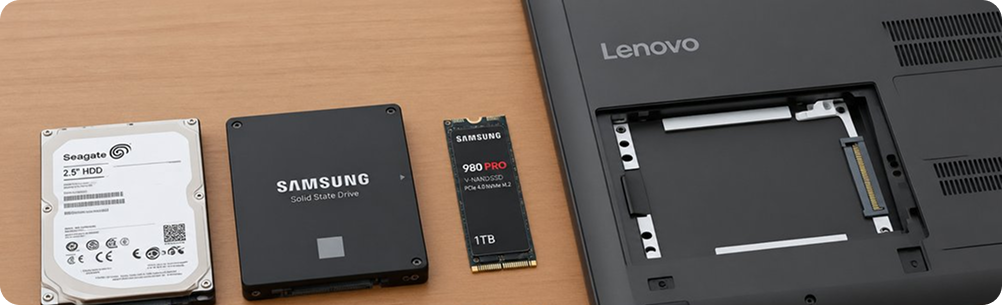 Замена жёсткого диска на SSD в ноутбуке Lenovo
