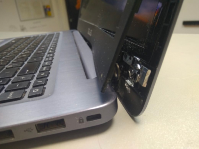 Можно ли пользоваться ноутбуком Asus, если в нем сломаны петли?