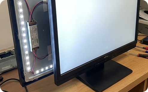 Замена подсветки монитора Fujitsu. После ремонта.