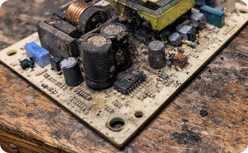 Ремонт блока питания монитора HP. До ремонта.