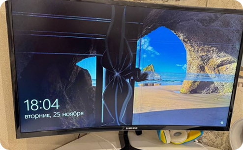 Замена матрицы монитора Samsung. До ремонта.