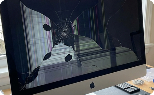 Замена матрицы монитора Apple. До ремонта.