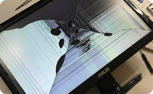 Замена матрицы монитора ASUS. До ремонта.